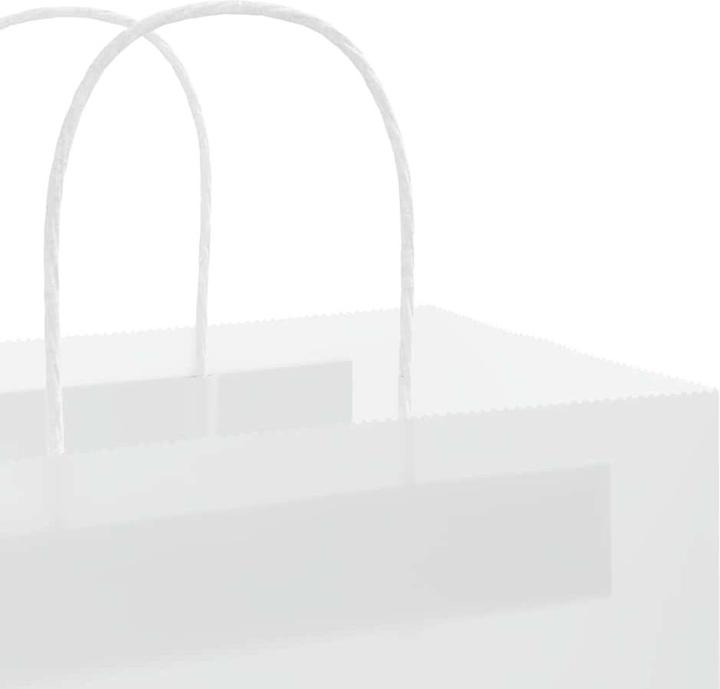 Produktbild VidaXL Kraftpapiertüten 50 Stk. mit Henkel Weiss 54x15x49 cm Papiertüte (Geschenktüte, 50 x)