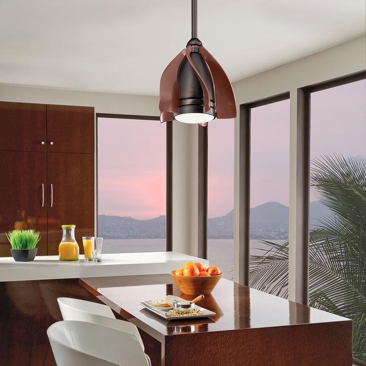 Produktbild Elstead Lighting Terna leiser Deckenventilator mit LED Licht Ø38cm + Fernbedienung Champagner (36 dB)