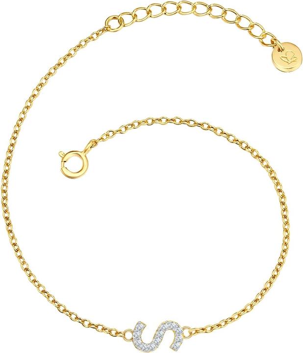 Produktbild Glanzstücke München Damen Buchstabe S Sterling Silber Zirkonia Gelbgold 17,0 cm Basislänge + 3,0 cm Verlängerung - 32130 (17 cm, Sterling Silber)