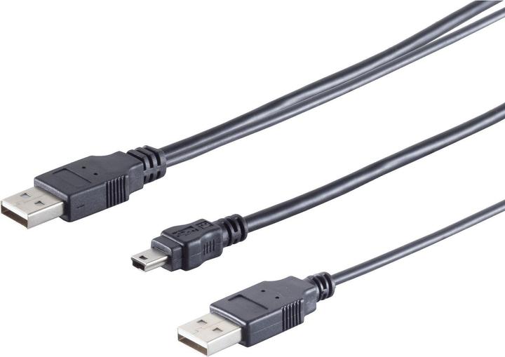 Produktbild Shiverpeaks S/CONN maximum connectivity USB-Y-Stromkabel, 2 x USB A-Stecker auf USB-B-Mini 5 pin Stecker, USB 2. (0.60 m, USB 2.0)