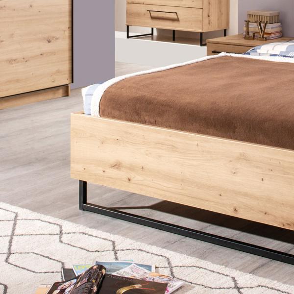 Actual product image Homestyle4u Double bed upholstered bed industrial style (160 x 200 cm)