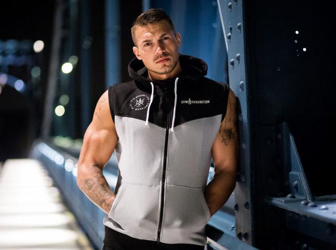 Actual product image Gym Generation Alpha Hoodie - BLACK / GREY (L)