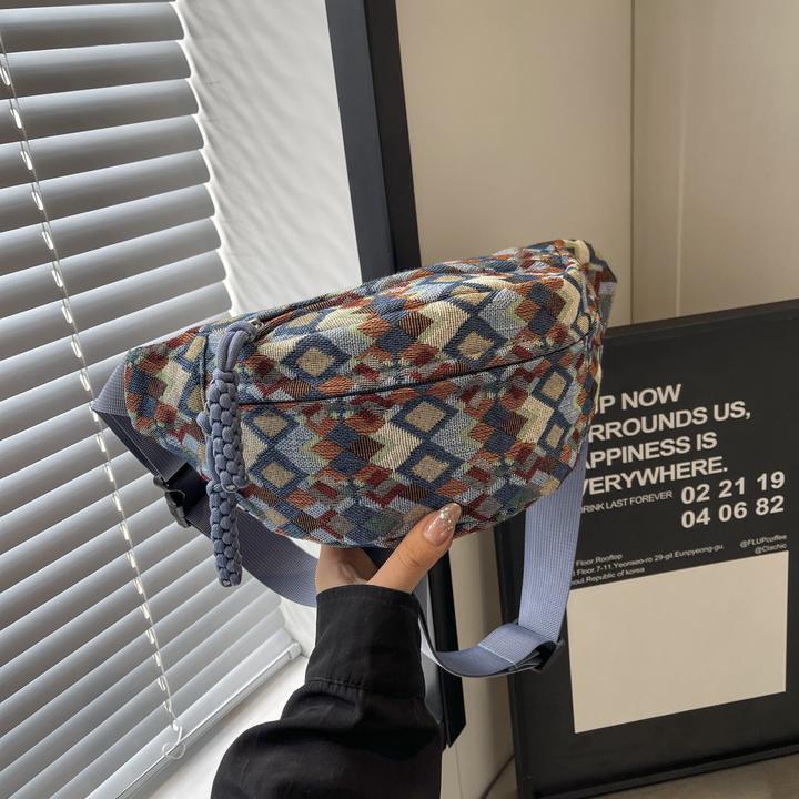 Image du produit Only-Bags.Store Sac banane crossbody stylé - sangle réglable, nylon, fermeture éclair, doublure polyester -