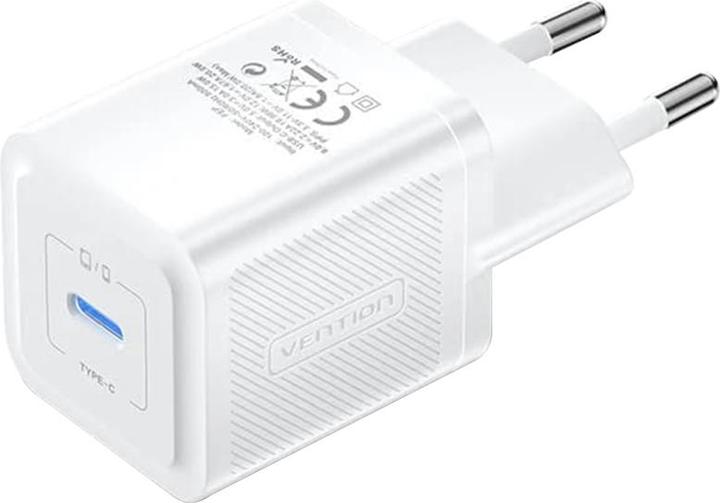 Image du produit Vention Chargeur mural,, FEPW0-UE, USB-C, 20W, GaN (blanc) (20 W)