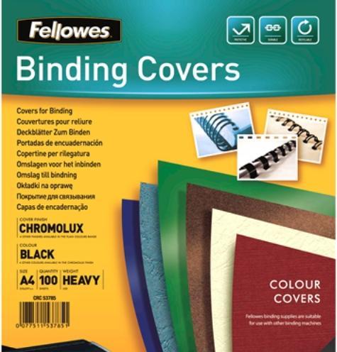 Produktbild Fellowes Chromolux Deckblatt, glänzend, schwarz