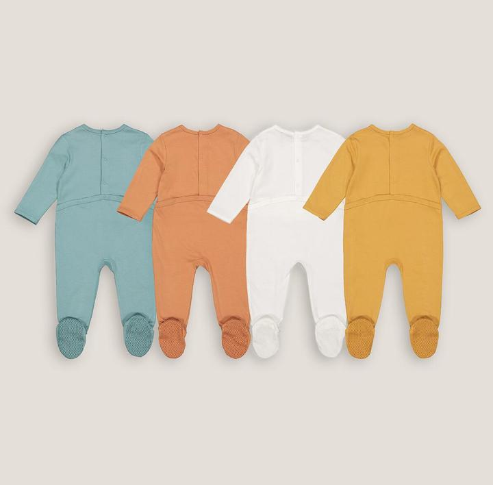 Image du produit La Redoute Collections Lot de 4 grenouillères avec pied (86)