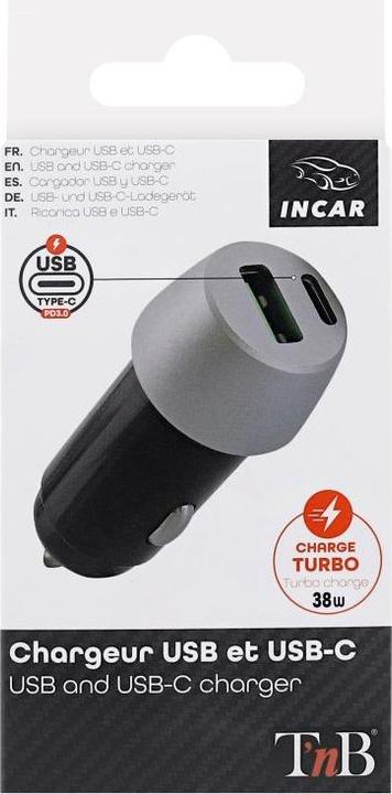 Immagine prodotto T'nB Adattatore di ricarica da 12/24 volt a USB/USB-C