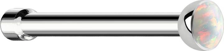 Image du produit Star Piercing Nasenstecker gerade silber mit Opal weiss (sans laiton, Acier chirurgical 316L)