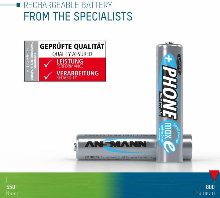 Produktbild Ansmann Phone (3 Stk., AAA, 800 mAh)