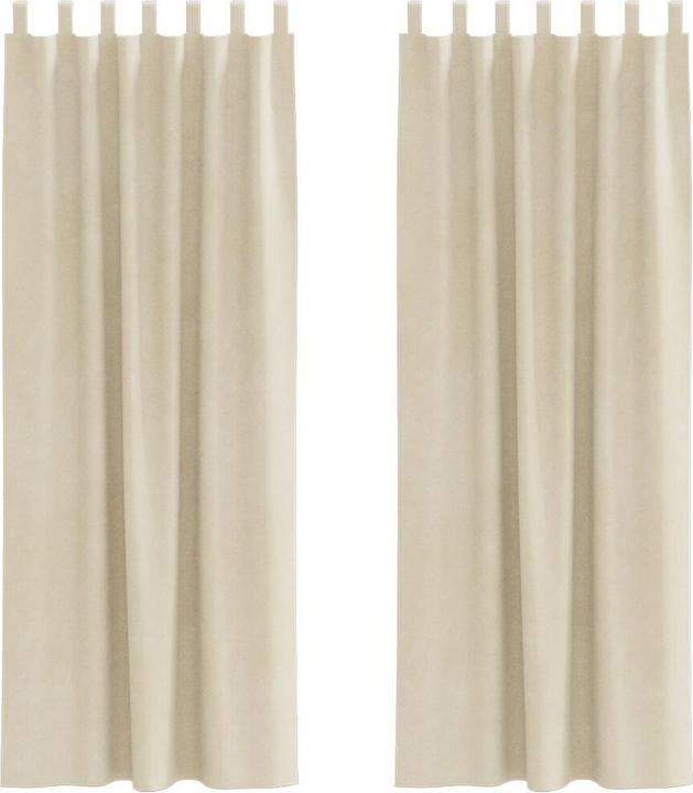 Immagine prodotto VidaXL Tende oscuranti con passanti 2 pezzi in velluto crema (140 x 260 cm)