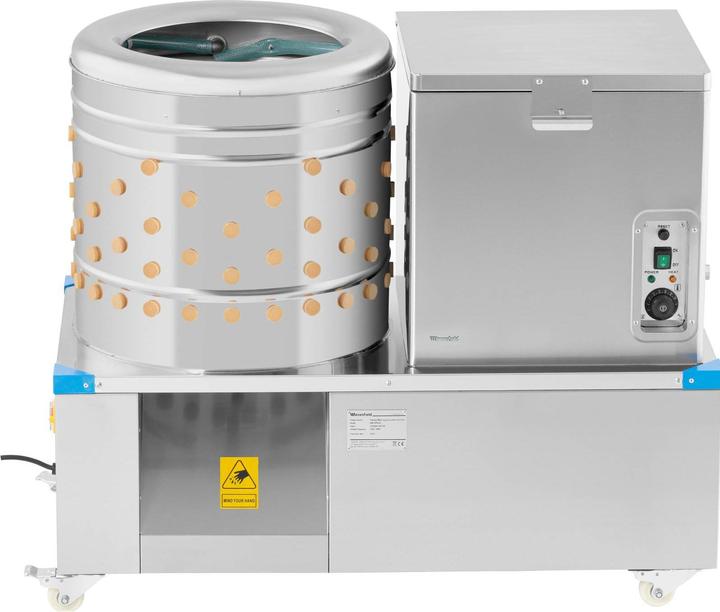 Immagine prodotto Wiesenfield Spiumatrice e bollitore per pollame 2 in 1 - Tamburo: 50 cm - 2-3 polli al minuto