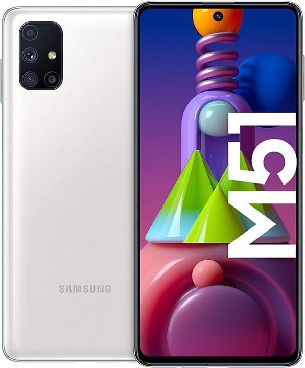Samsung Galaxy M51 EU (128 GB, White, 6.70", Dual SIM, 64 Mpx, 4G)