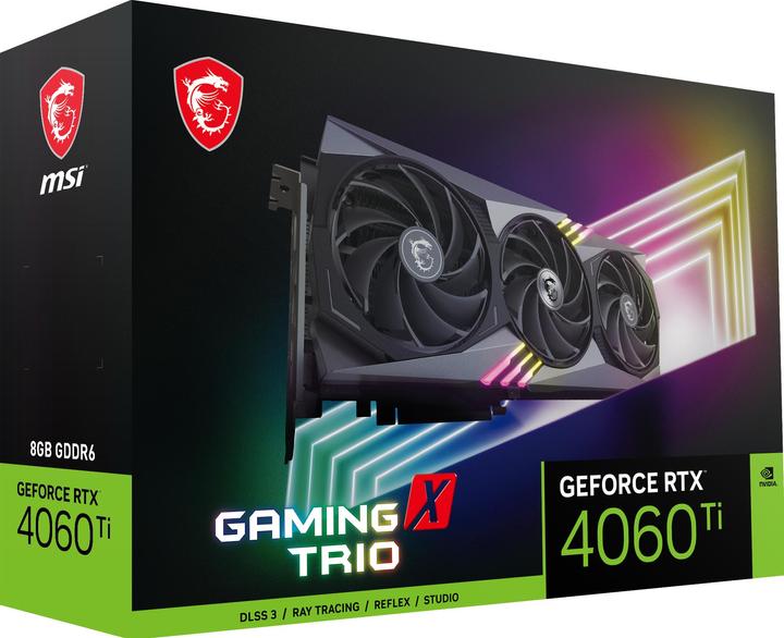 Actual product image MSI GeForce RTX 4060 Ti Gaming X Trio 8G, 8192 MB GDDR6 (8 GB)