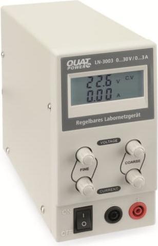 Actual product image QuatPower LN-3003 power supply unit, 0...30V 0...3A, LCD, coarse/fine regulator
