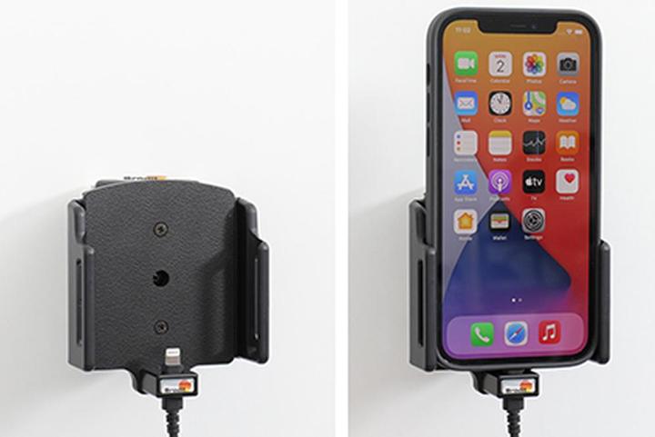 Immagine prodotto Brodit Supporto regolabile (laterale) Active USB, 12/24V, per APPLE iPhone 14 Pro, incluso caricatore USB
