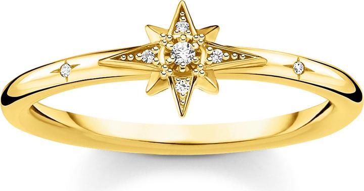 Thomas Sabo Ring Stern Mit Steinen Gold (58, 925 Silber)