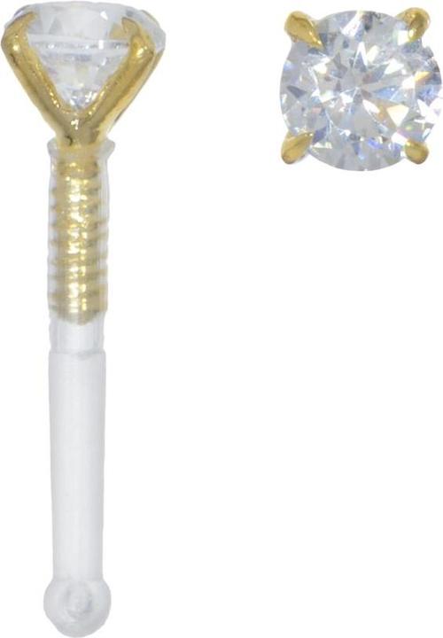Produktbild Bijouteria Nasenpiercing (Bioplast, Gold 18K, Kristall)