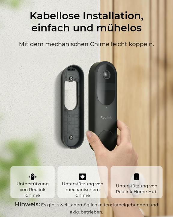 Produktbild Reolink D340B 2K+ WiFi Video Doorbell (WLAN)