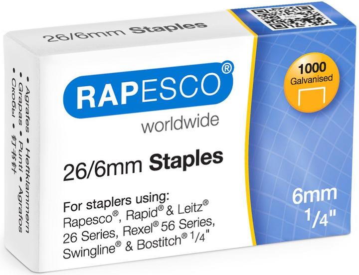 Rapesco Punti metallici 26/6mm (1000 x)