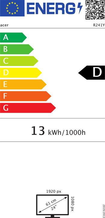 Energie-Label Acer R1 R241YBBMIX - 60,5 cm (23.8 Zoll) - 1920 x 1080 Pixel - Full HD - LCD - 1 ms - (1920 x 1080 Pixel, 23.80")