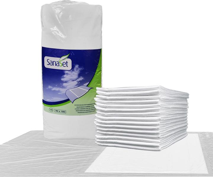 Actual product image SanaSet Premium disposable incontinence pads with wings - maximum bed protection, high absorbency 90x180cm (150 x)