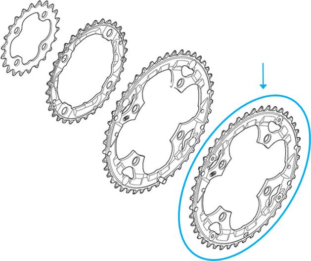 Actual product image Shimano Deore FC-M590 chainring for KSR 9-speed (44)