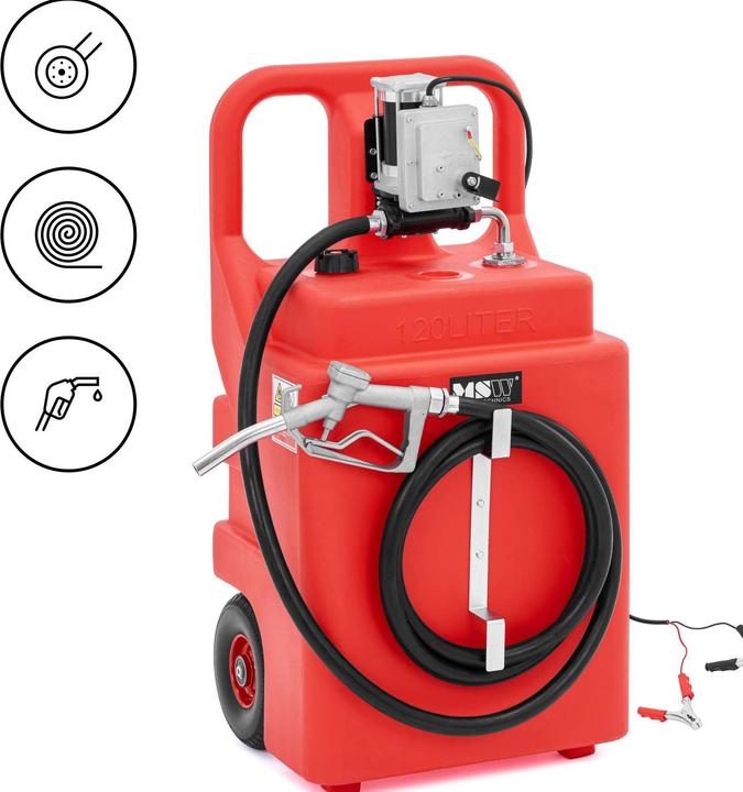 MSW Mobile filling station - with electric pump, tap and wheels - 120 l - 62 l/min