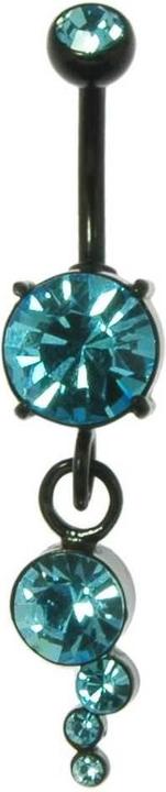 Produktbild Bijouteria Bauchpiercing (Chirurgenstahl 316L, Kristall, PVD Beschichtung (schwarz))