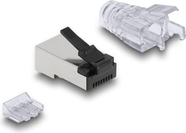Immagine prodotto Delock Spina modulare RJ45 con robusto capocorda a scatto Cat.6 e guaina antipiega Set da 50