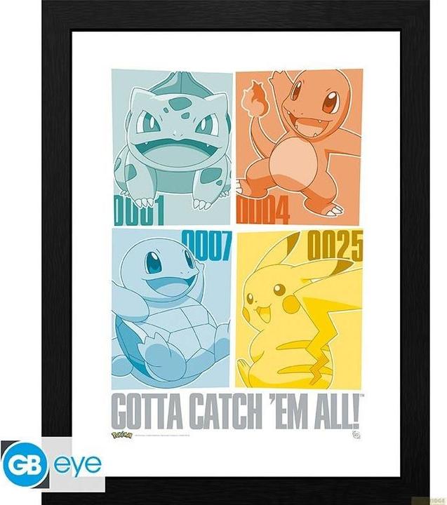 Produktbild GB Eye Pokemon Framed Print: Pikachu & Kanto Starters 30x40cm