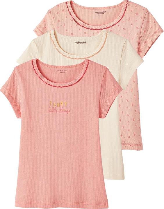 Actual product image Vertbaudet 3er-Pack Mädchen T-Shirts, Ripp Oeko-Tex (140)