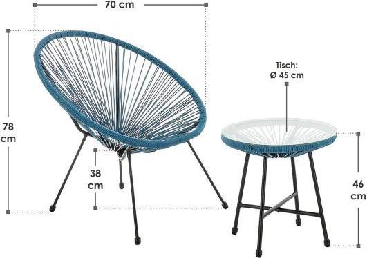 Image du produit Juskys Ensemble de meubles de balcon Ostana (45 cm)