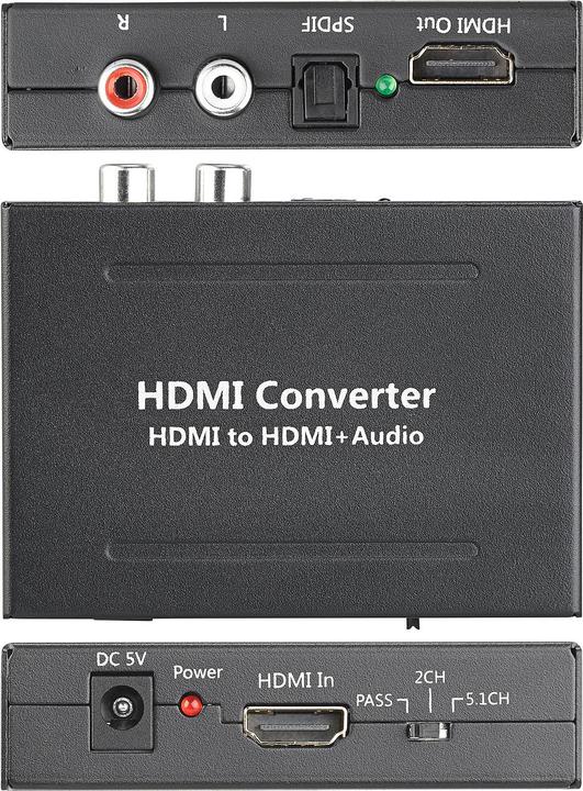 Immagine prodotto Auvisio Convertitore audio HDMI a TOSLINK e cinch stereo (Interruttore video)