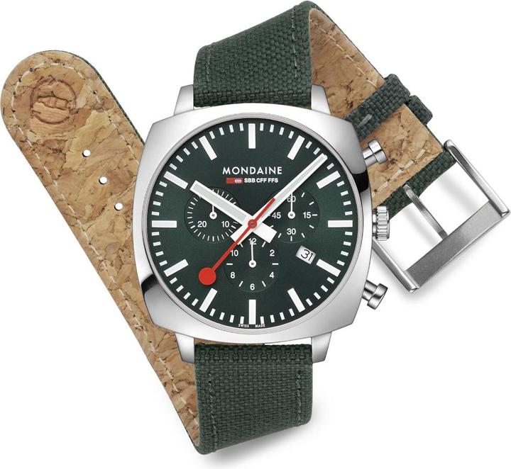 Produktbild Mondaine Grand Cushion (Uhr mit Schmuckstein, 41 mm)