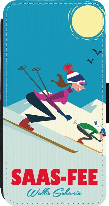 Produktbild PhoneLook Hülle Wallet schwarz Saas-Fee Ski Downhill (Apple iPhone 14 Pro Max)