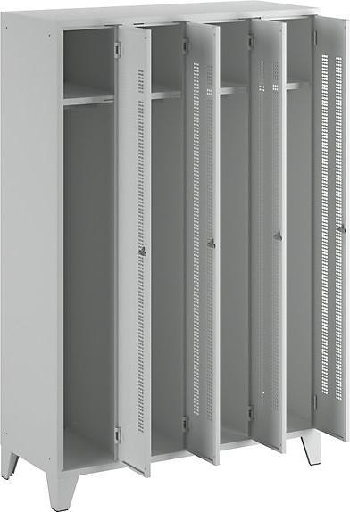 Actual product image Wolf Steel locker with stud feet, compartments cabinet height (120 cm, 185 cm)