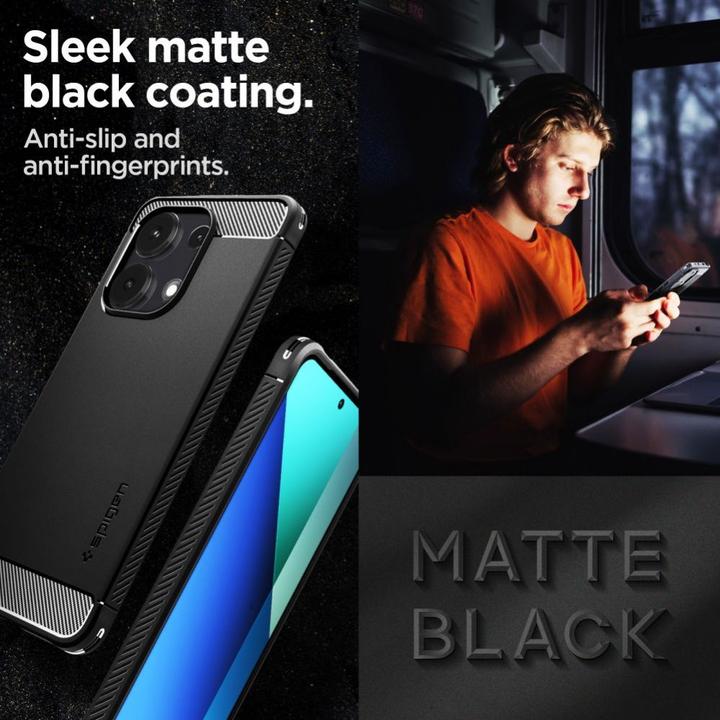Immagine prodotto Spigen Custodia Rugged Armor per Xiaomi Redmi Note 13 4G / LTE - nero opaco (Xiaomi Redmi Note 13 4G)