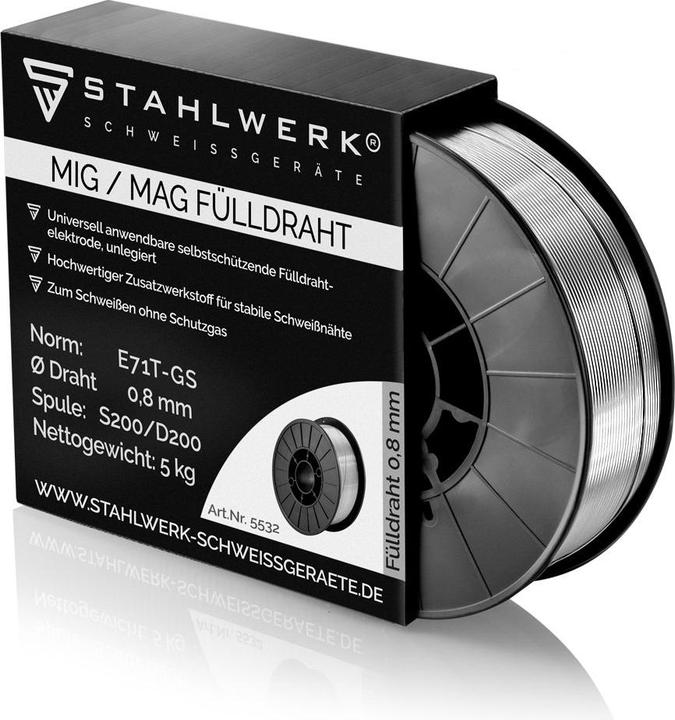 Produktbild Stahlwerk Fülldraht MIG MAG E71T-GS Ø 0,8 mm S200/ D200 5 kg Drahtrolle