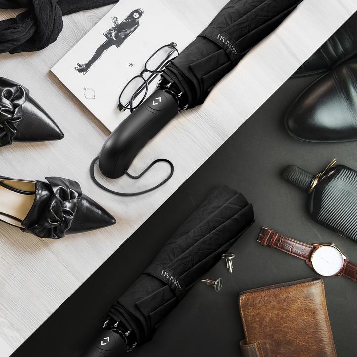 Produktbild Wilford & Sons Doppelt belüfteter Regenschirm, Schwarz