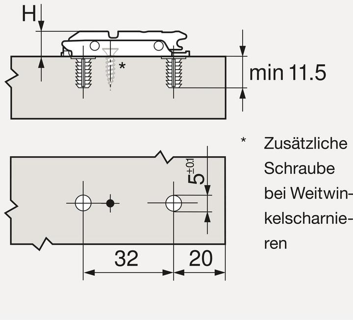 Produktbild Blum Linearmontageplatten CLIP Eckmontage