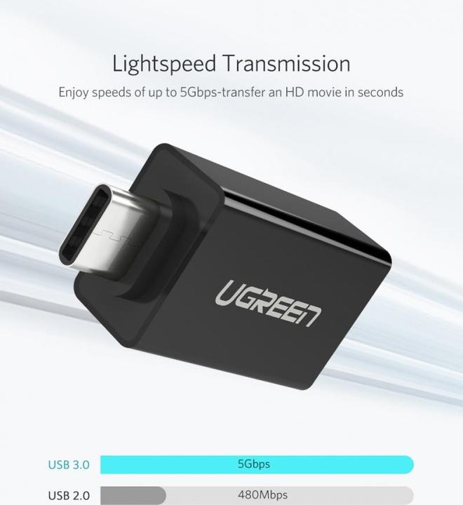 Actual product image Ugreen USB-C 3.1 to USB-A 3.0 Jack Adapter (USB-A, 28 cm)