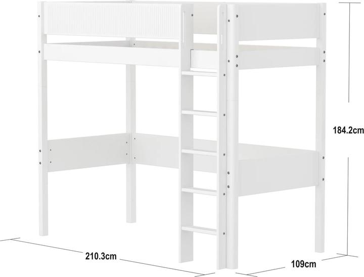 Produktbild Flexa Hochbett White mit Rillen (90 x 200 cm)