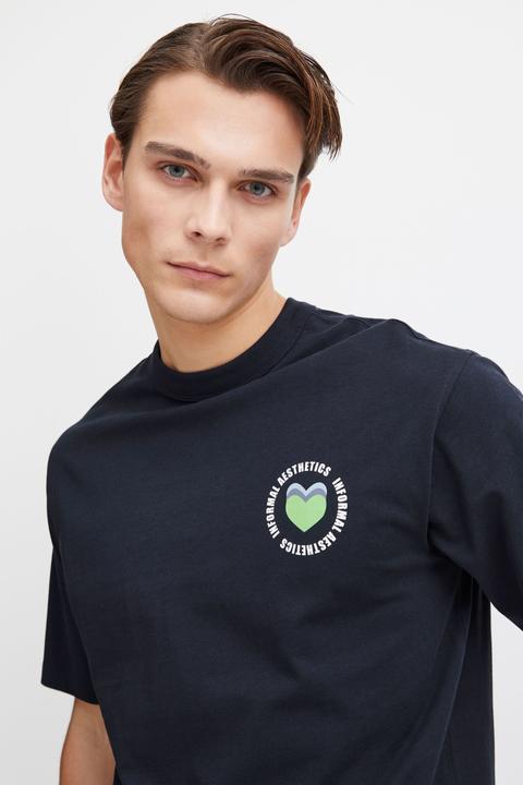 Produktbild Casual Friday CFTue relaxed fit tee with chest print 20505006 (M)