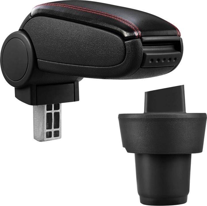 Image du produit Pro-Tec Accoudoir central Skoda Citigo avec compartiment de rangement Similicuir noir avec surpiqûres rouges