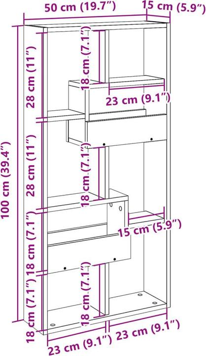 Produktbild VidaXL Wandschrank (50 x 15 x 100 cm)