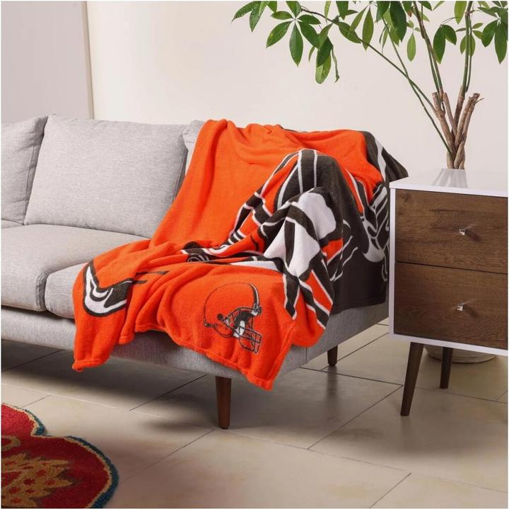 Image du produit Foco Cleveland Browns NFL Supreme Slumber Couverture en peluche (150 x 130 cm)