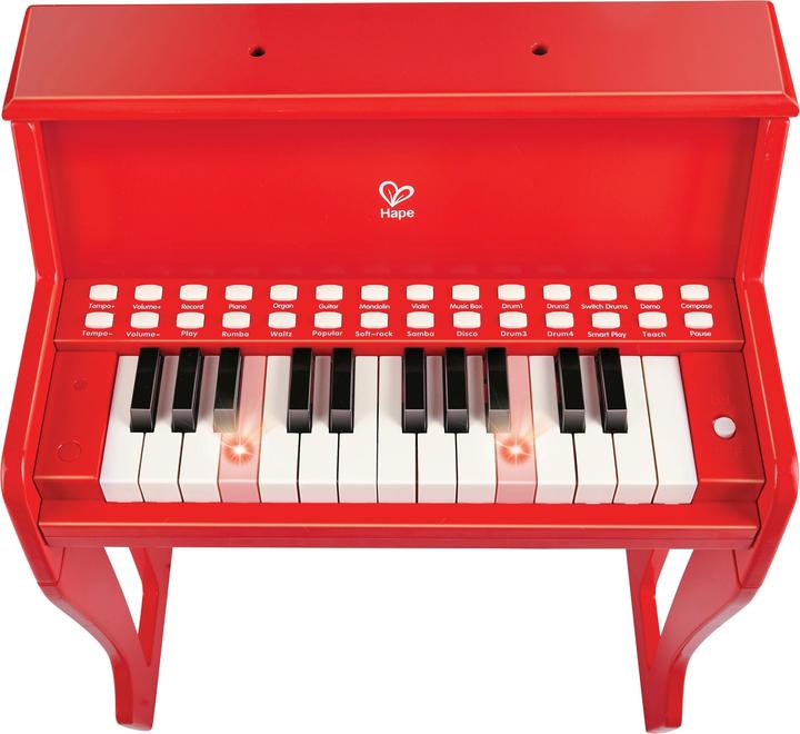 Immagine prodotto Hape Pianoforte a tasti illuminati con sgabello, rosso FSC