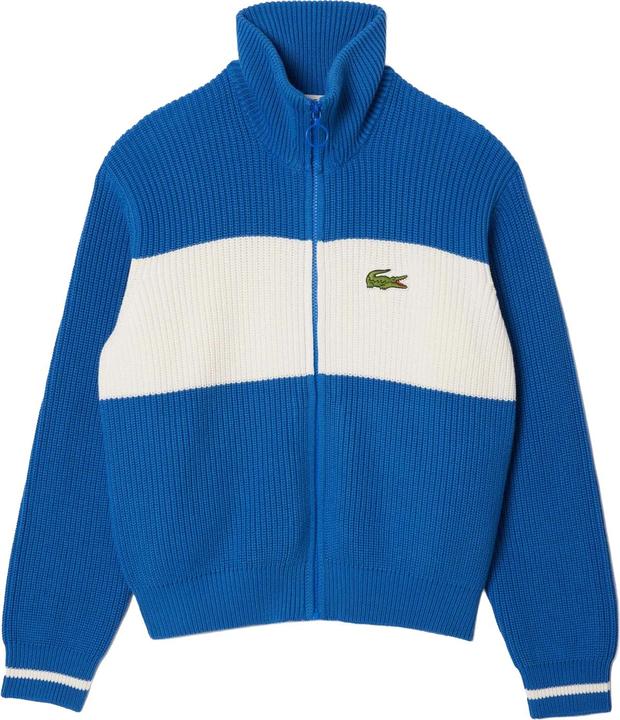 Actual product image Lacoste Womens/Ladies Zipper Cotton Colour Block Cardigan (34 D)