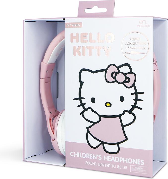 Image du produit OTL Technologies HK1180 Casque filaire Hello Kitty pour enfants avec oreillettes en rouge et blanc