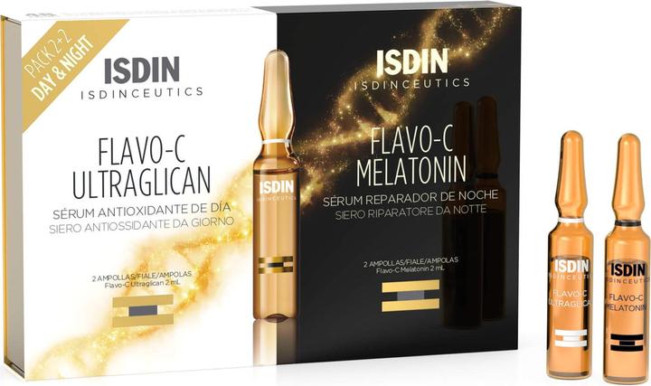 Isdin Isdinceutics Flavo-C Anti-Oxidant Serum und Melatonin Nachtserum (Tagescreme)
